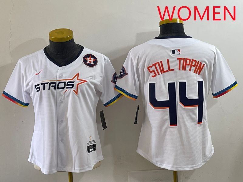 Women Houston Astros #44 Still Tippin White Four generations Joint Name 2025 Nike MLB Jersey style 11->youth mlb jersey->Youth Jersey